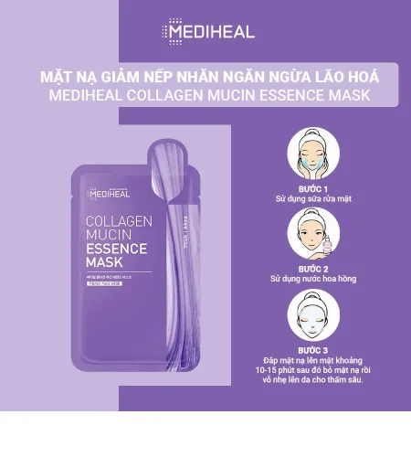 Mặt Nạ Giảm Nếp Nhăn Ngăn Ngừa Lão Hoá (20ml) Mediheal Collagen Mucin Essence Mask